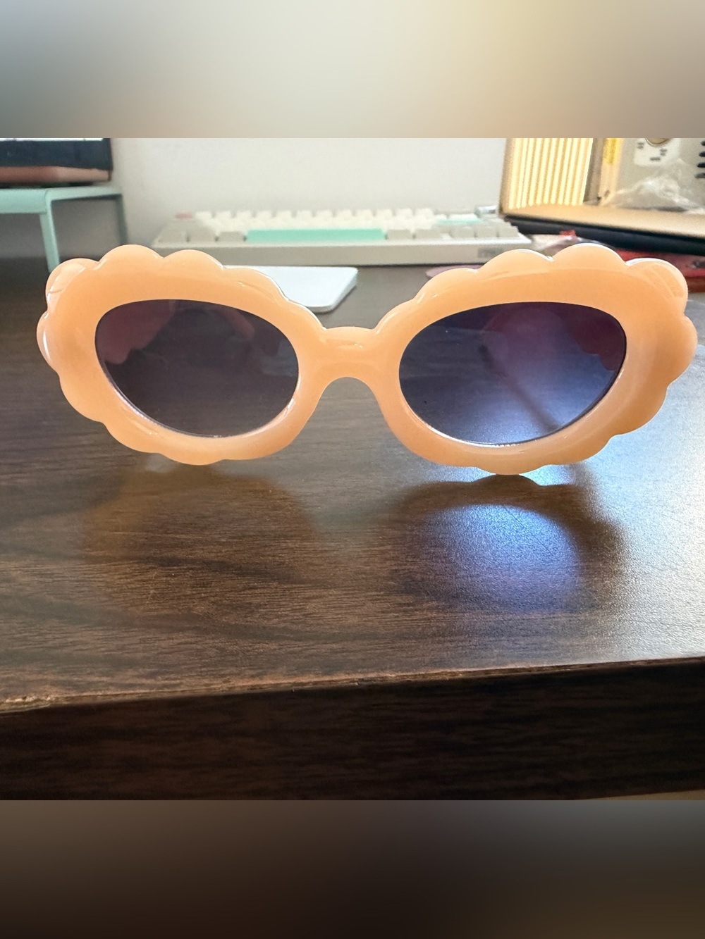 Anthropologie Peach Scalloped Kids Sunglasses